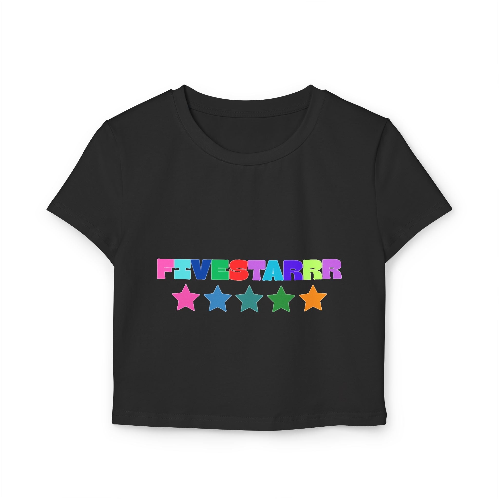 Vibrant Star Print Women's Baby Tee