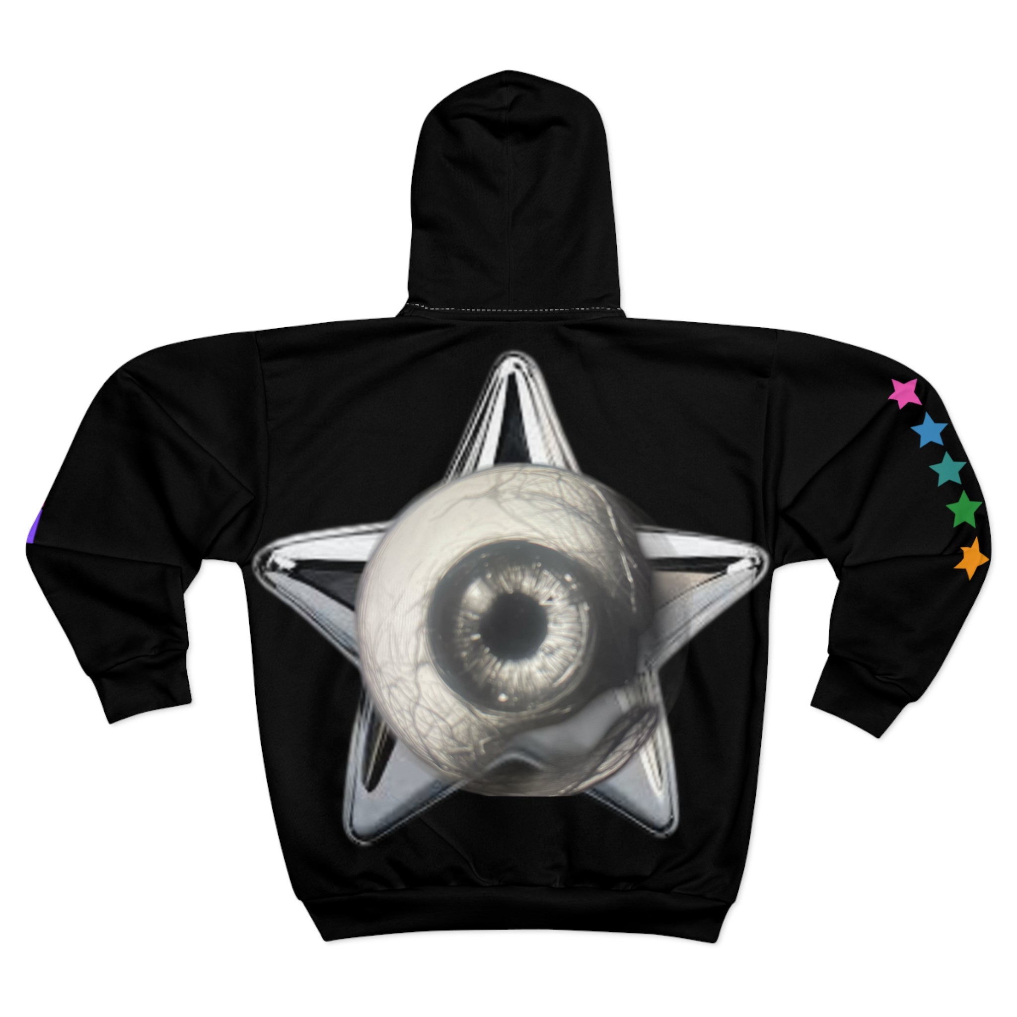 Colorful Eye Graphic Unisex Zip Hoodie