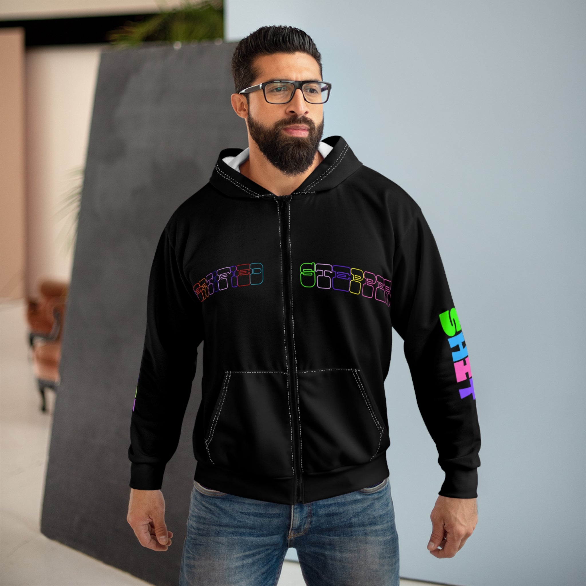 Colorful Eye Graphic Unisex Zip Hoodie