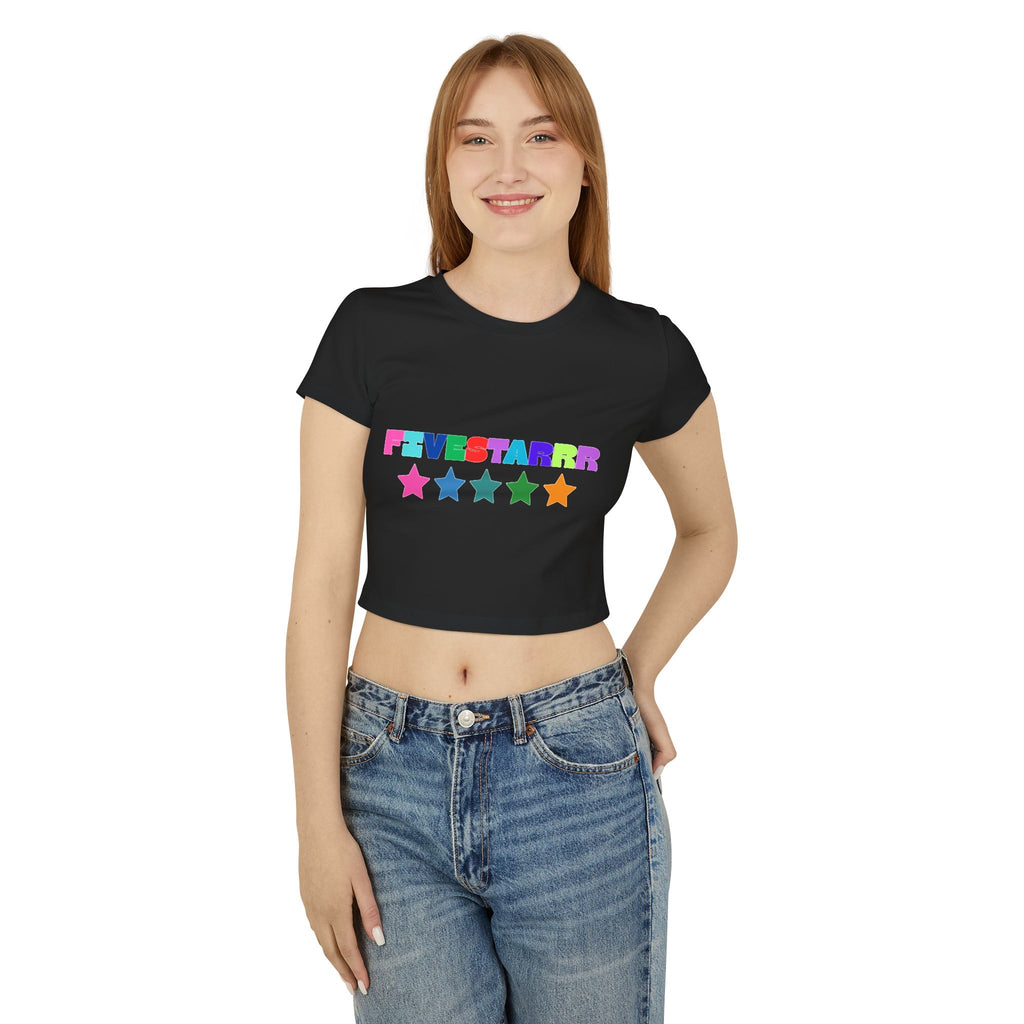Vibrant Star Print Women's Baby Tee
