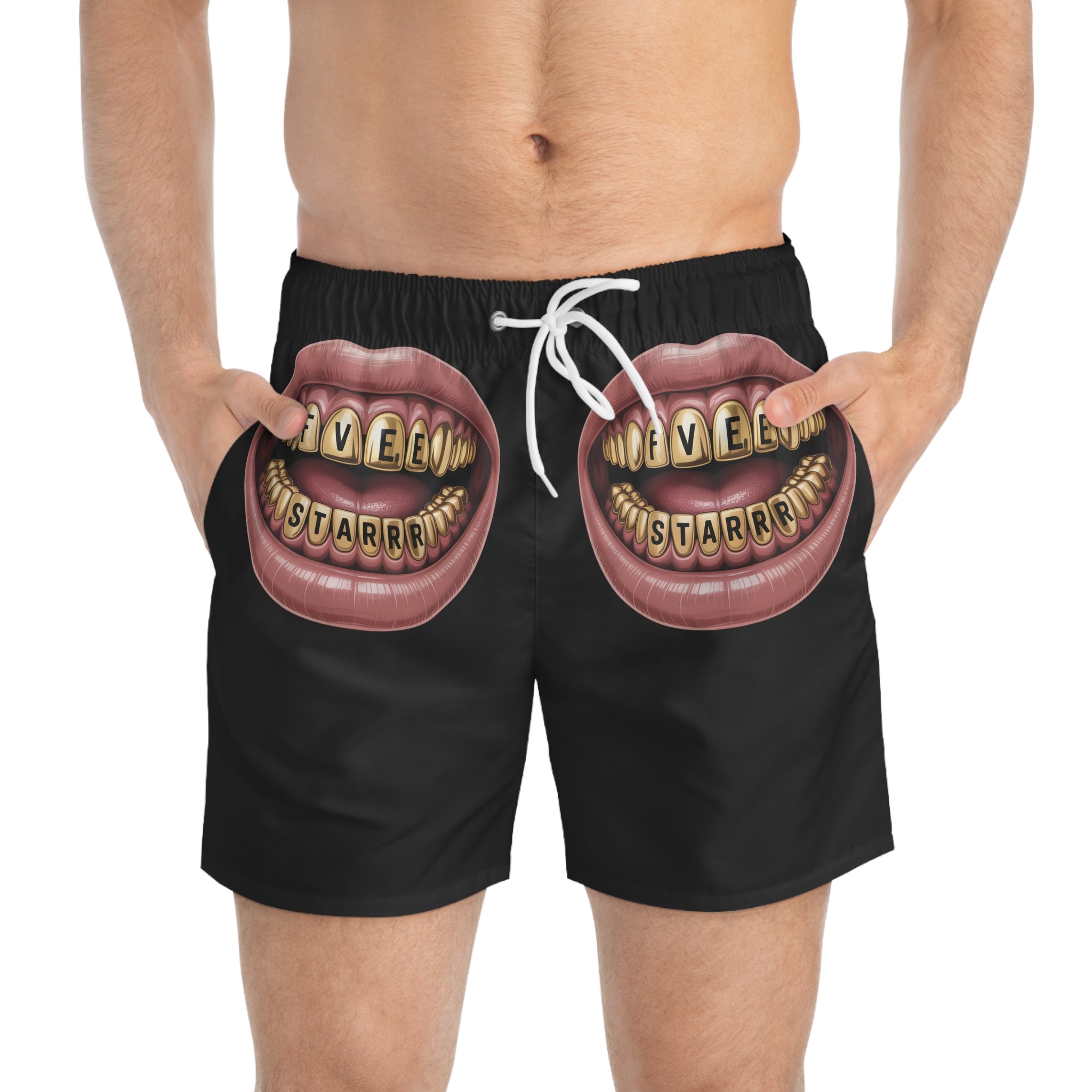 Starry Teeth Swim Trunks for Fun Beach Days