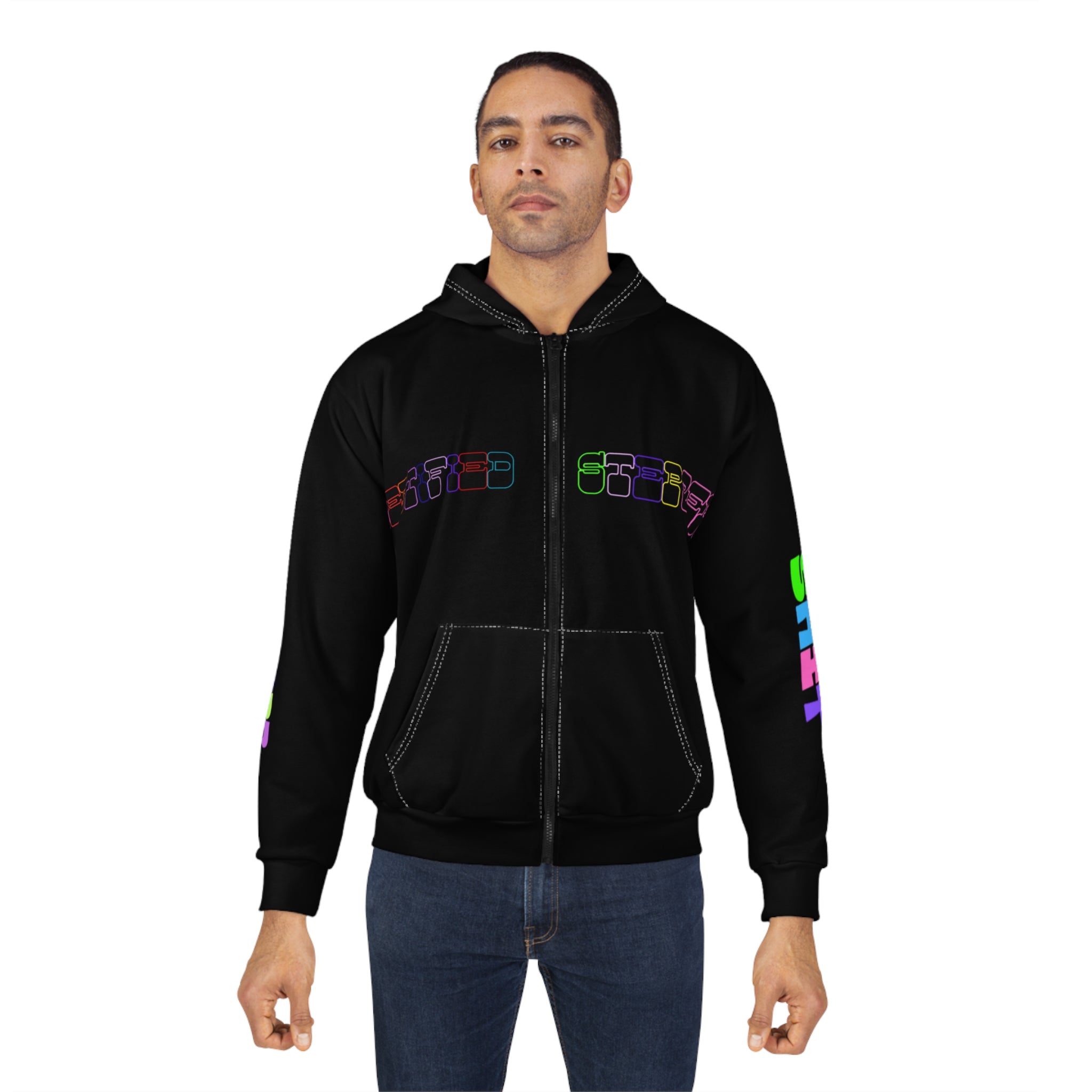 Colorful Eye Graphic Unisex Zip Hoodie