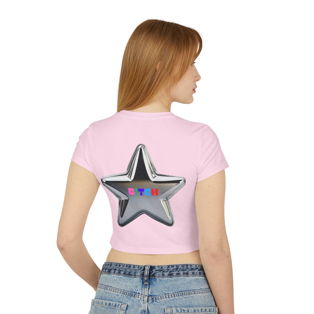 Vibrant Star Print Women's Baby Tee
