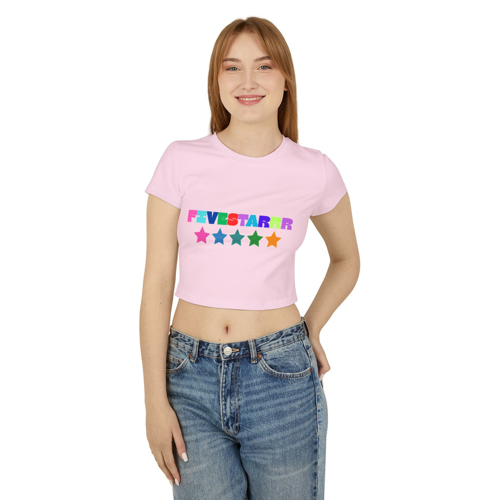 Vibrant Star Print Women's Baby Tee