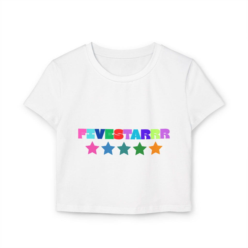 Vibrant Star Print Women's Baby Tee