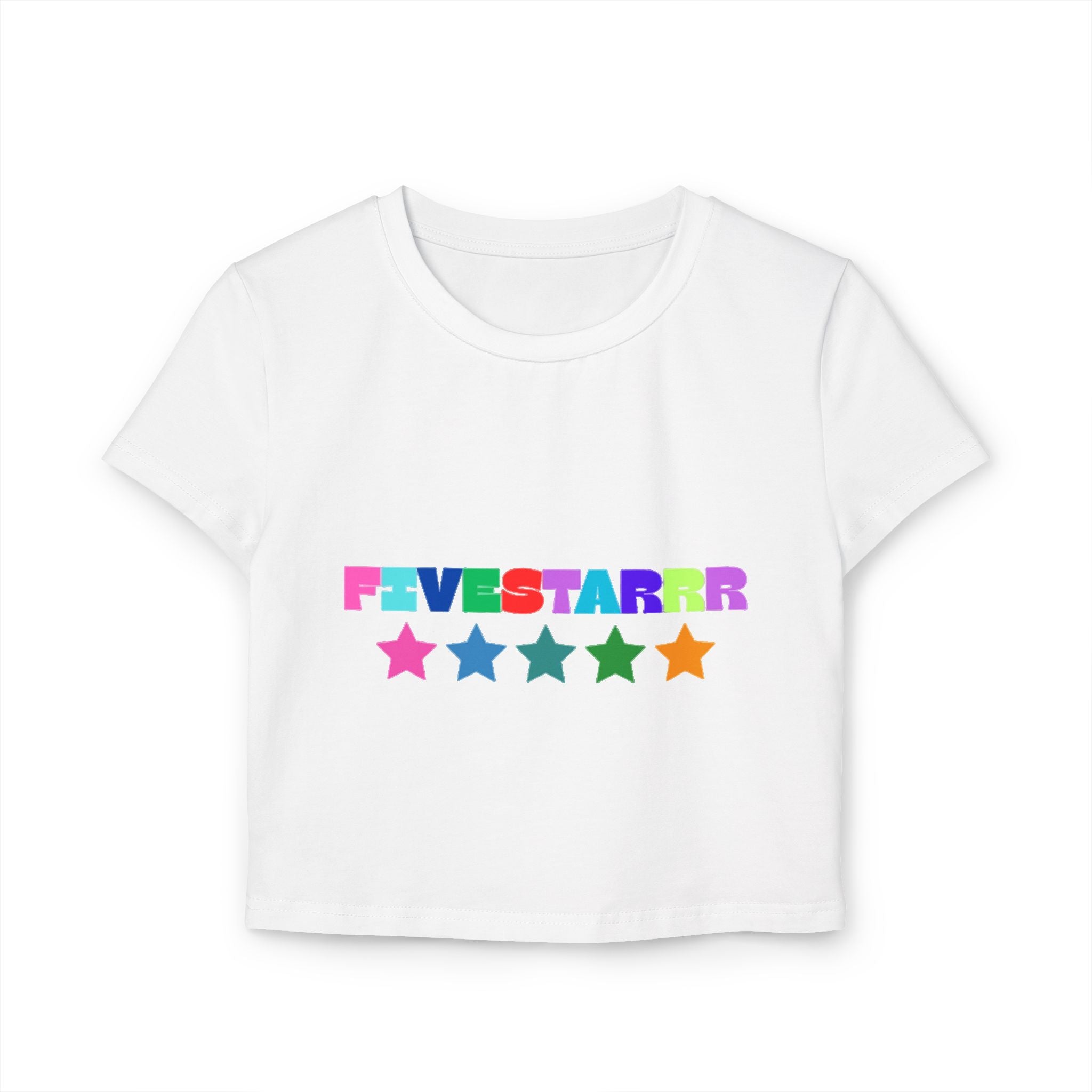 Vibrant Star Print Women's Baby Tee