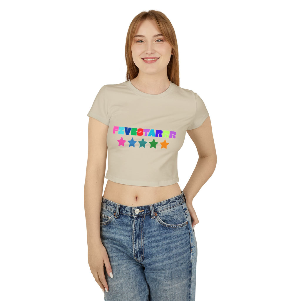 Vibrant Star Print Women's Baby Tee
