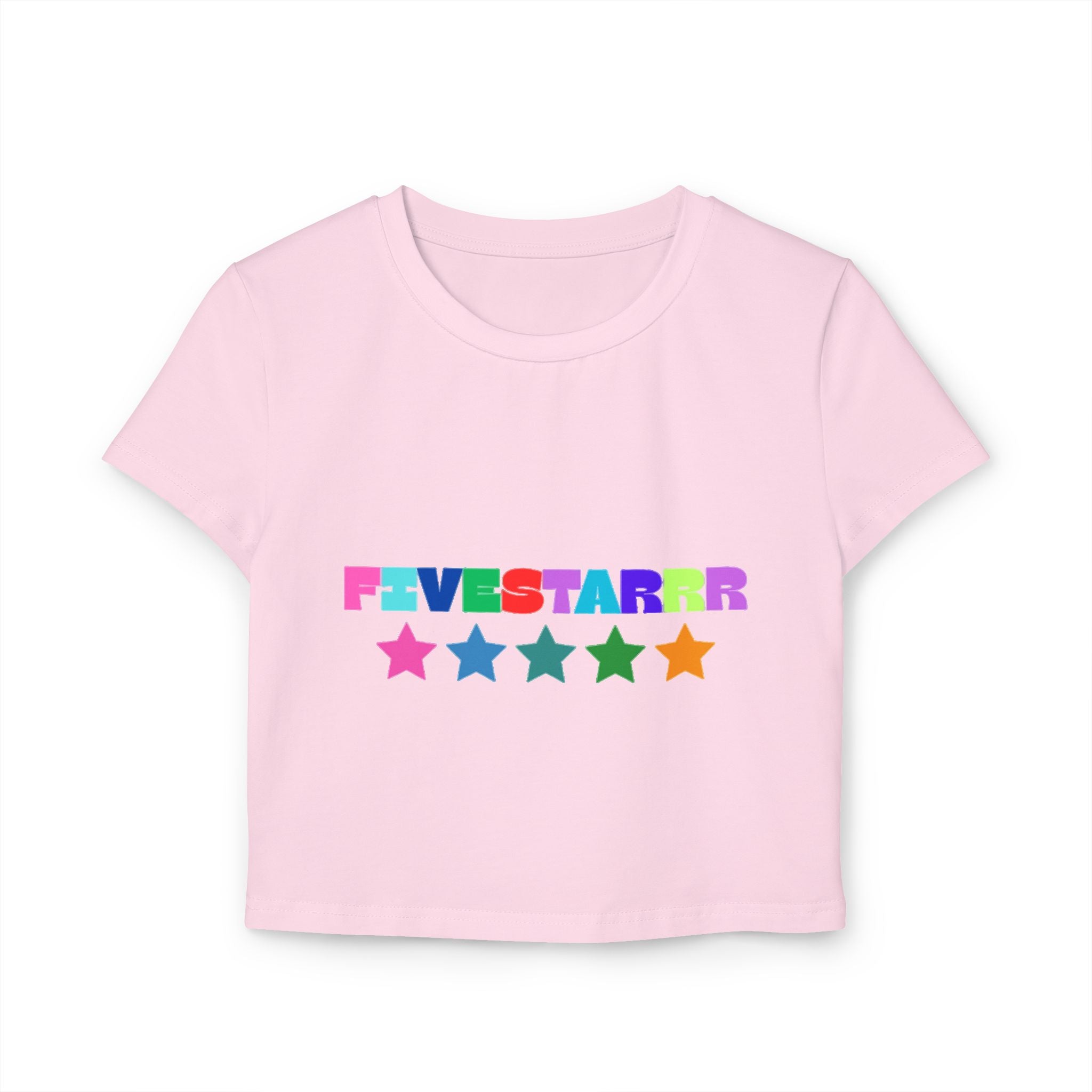 Vibrant Star Print Women's Baby Tee